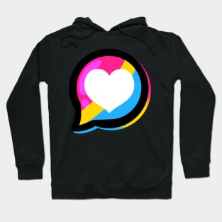 LGBTQ+ Pride Heart Speech Bubble - Pansexual Hoodie